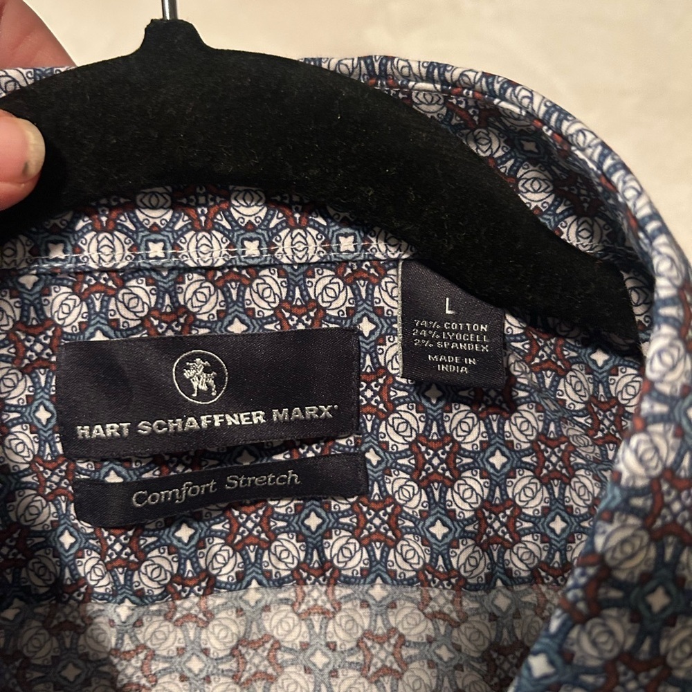 Hart Schaffner Marx Patterned Button Down Shirt -… - image 5